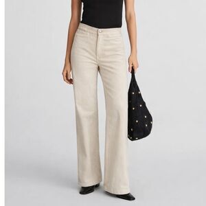 Madewell Ivory Wide Leg Corduroy Pants High Rise Cream NWT NX240 27P